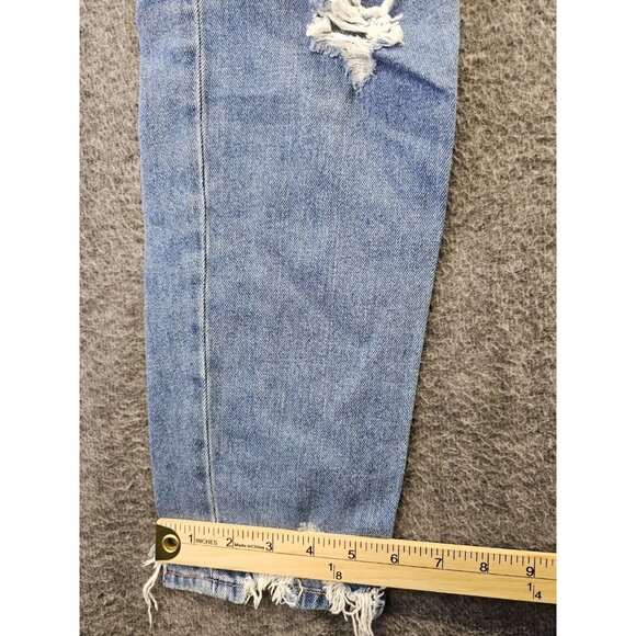 American Eagle Jeans Womens Size 0 Medium Wash Mom Jean Distressed Stretch - Picture 11 of 11